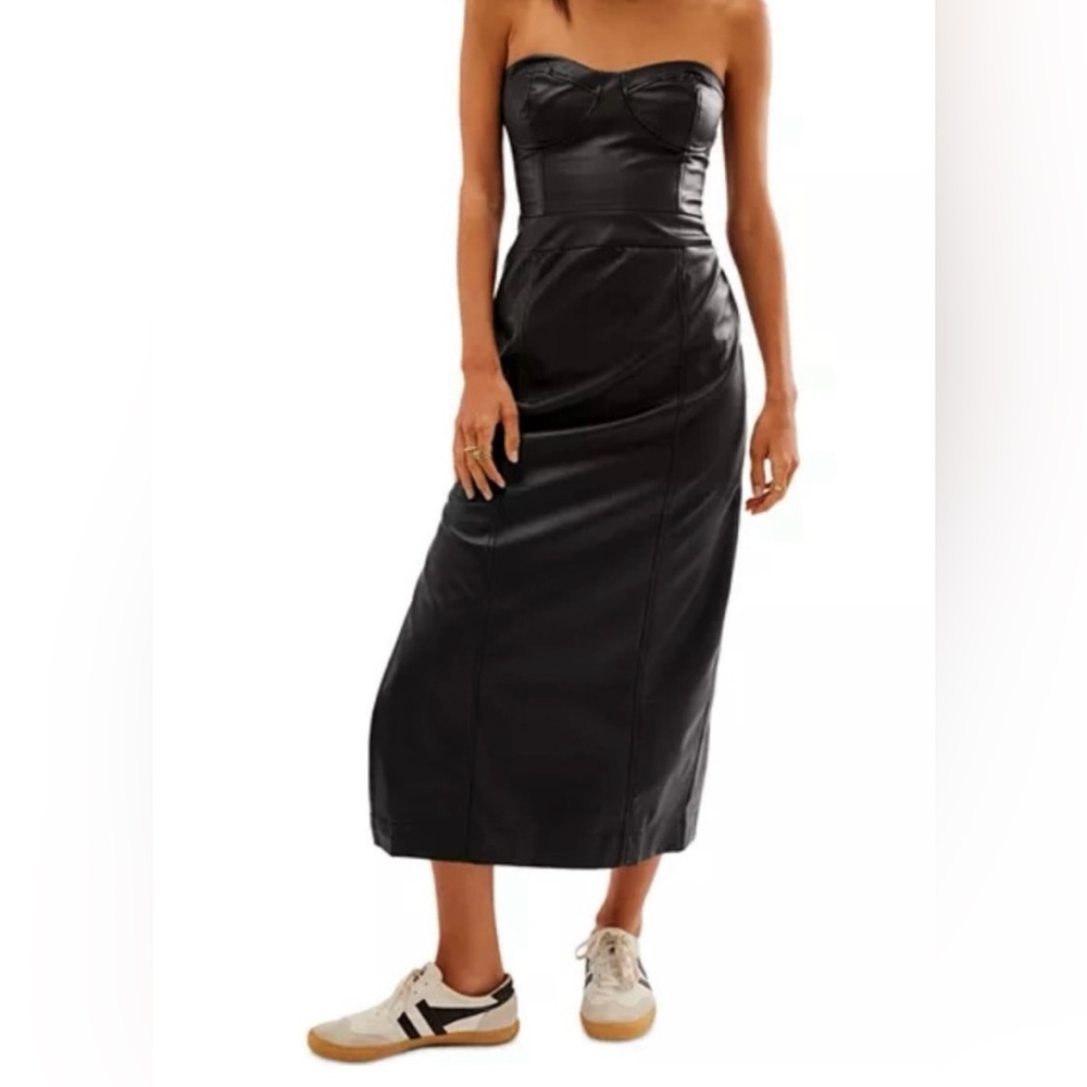 Free People Mira Corset Vegan Leather Dress (size: 2) NWT